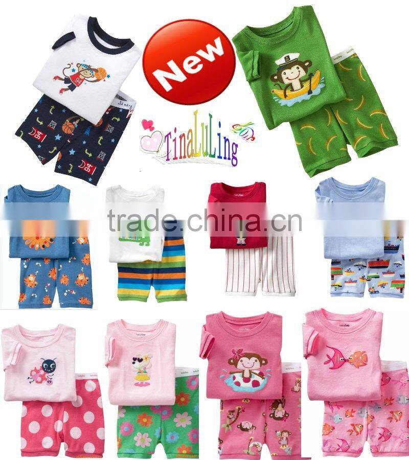 girls fashion blue beauty fish princess pajamas suits kids summer cotton nightgown