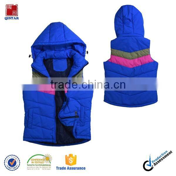 Cheaper Women's Winter Lightweight Vest Jacket Coat With Detachable Hood