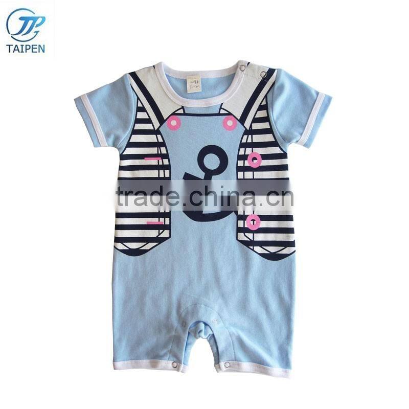 2017 Spring Baby Bodysuit Stripe Newborn Baby Clothes Embroidery Pattern Toddler Unisex Romper