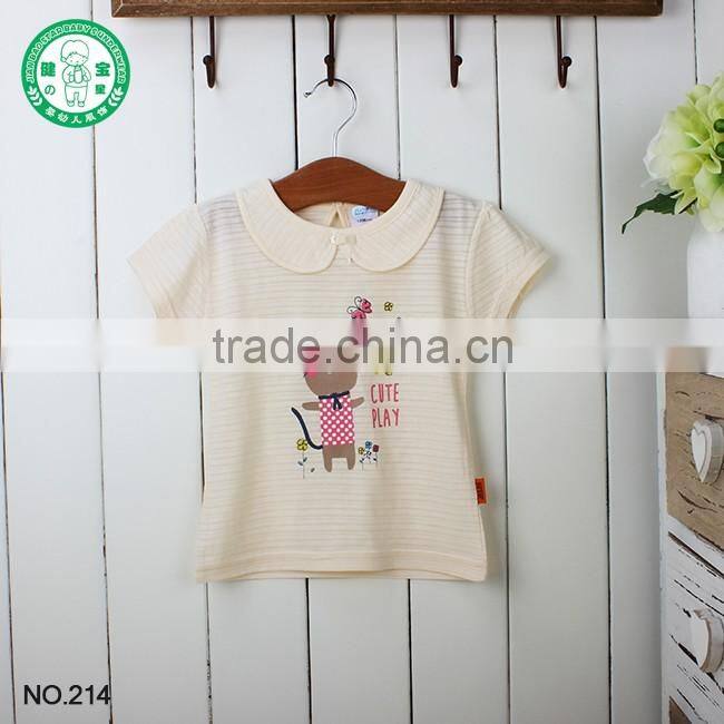 Kids 100% cotton summer custom printing t-shirt baby clothes for girl