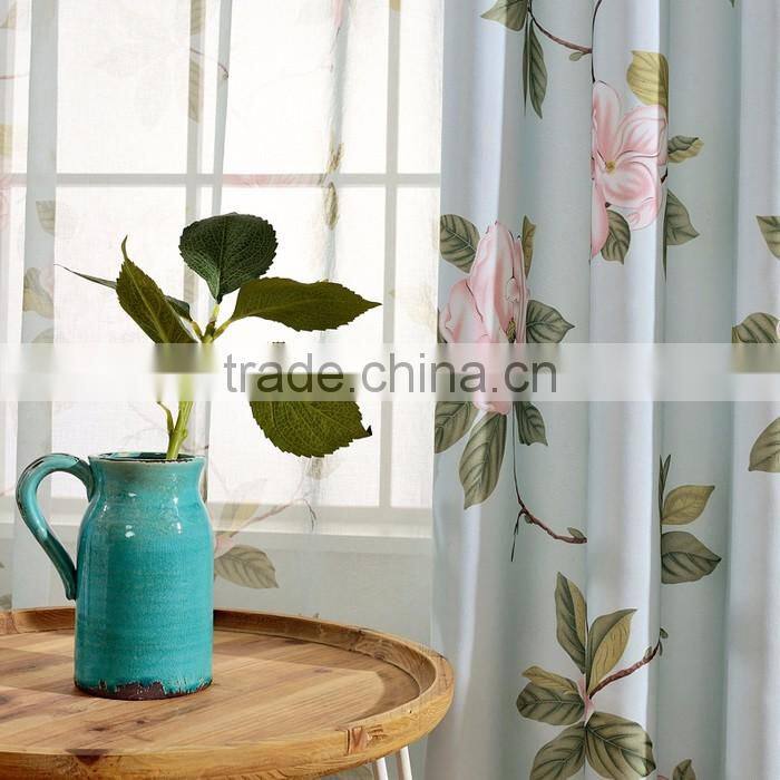 Fashion Style Floral Designs Curtains Fabrics For Living Room