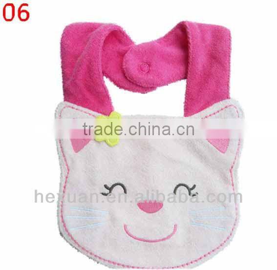 61 New designs stocked or OEM, Cotton Lovely Cartoon Animal Baby Bibs