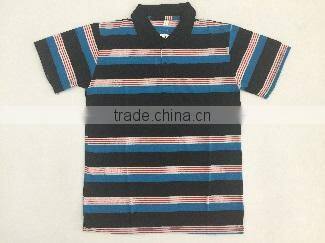Men's wholesale knitted custom striped polo shirt