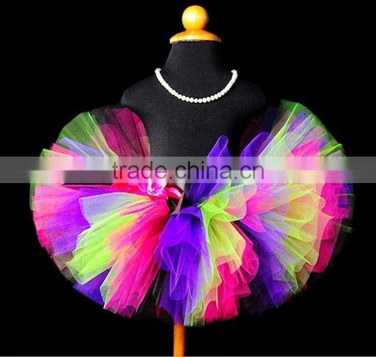 Wholease kids tutu skirts factory directly children tutu rainbow baby girls tutu skirt