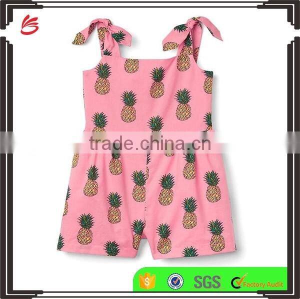 New Fashion Girl jumpsuit princess Pineapple bow romper Kids Girl jumpsuit