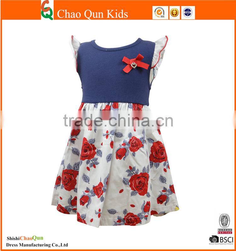 2016 new style african design flounced sleeve girl flower kids dress