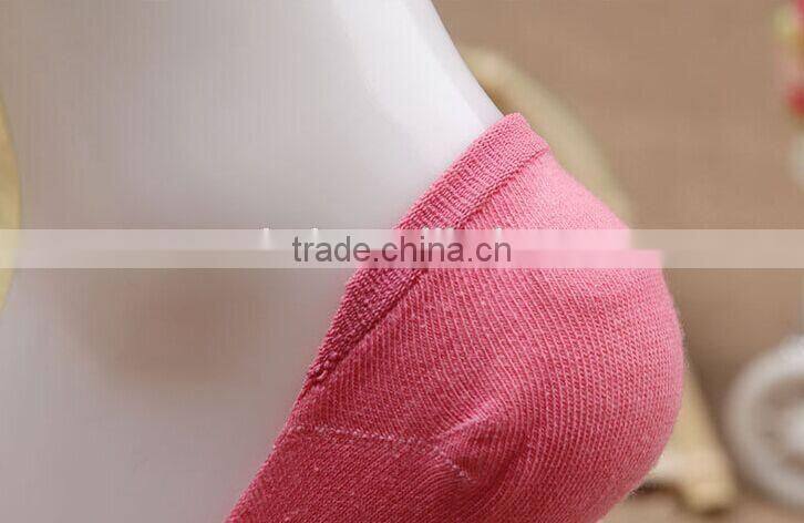 Fashion women summer candy color thin cotton ankle silicone non-slip sock
