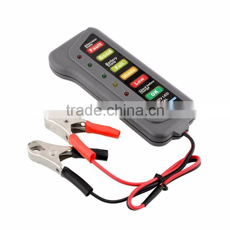 High Quality 12V Digital Battery / Alternator Tester with 6 LED Lights Display Car Digital Vehicle Battery Diagnostic Tool