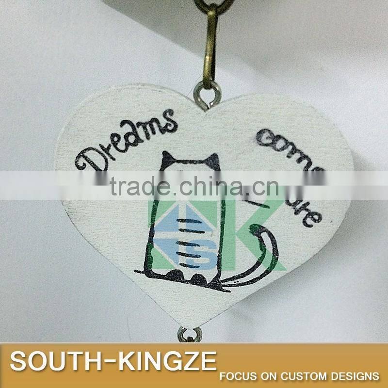 White Wood House Cat Plate Brass Stainless Ringing Bell