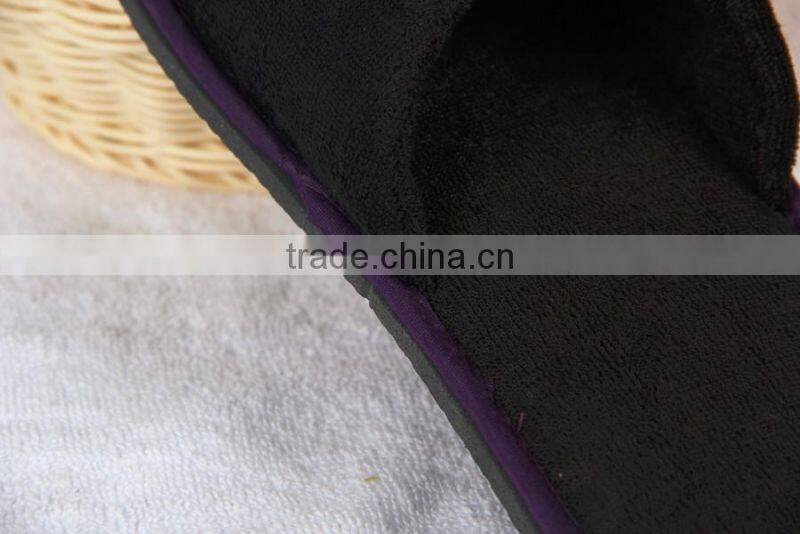 black five star hotel terry cloth slipper