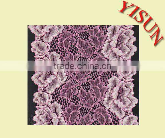 100% High Quality Nylon Spandex Jacquard fashional lace material