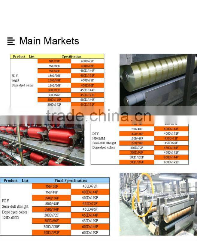 100% polyester dope dyeing yarn filament yarn