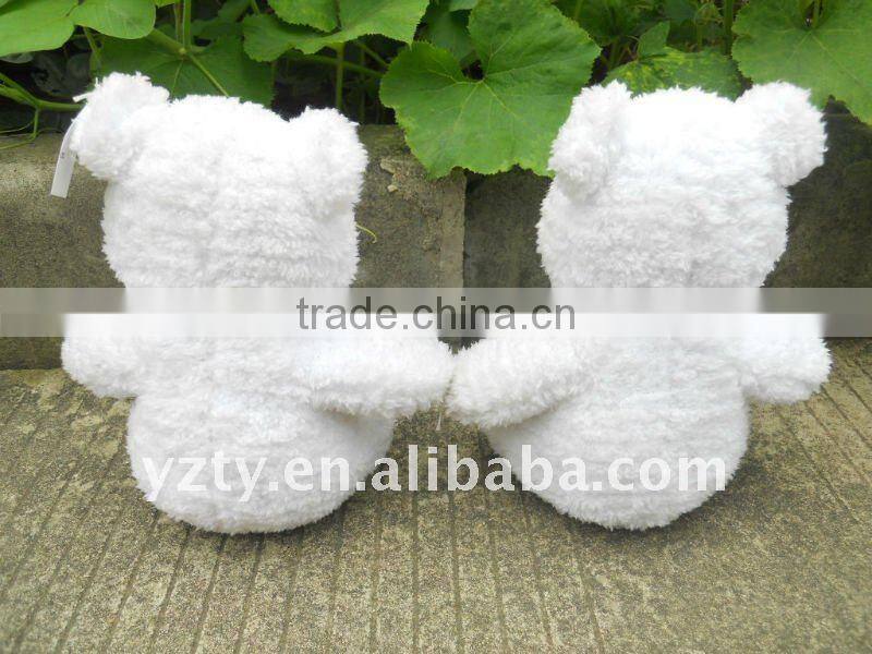 custom mini plush teddy bear wholesale with satin bow