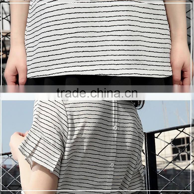 Comfortable Cotton Striped Maternity Clothes formal breast feeding clothing 100 pcs moq pregnancy clothes