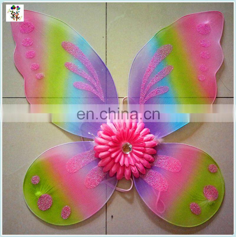 Colorful Kids Girl Party Princess Fairy Butterfly Wings with Headband Wand Skirt HPC-0800
