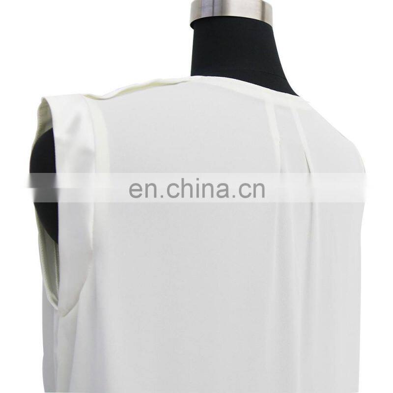 women hot summer casual cheap sleeveless chiffon tank top blouse