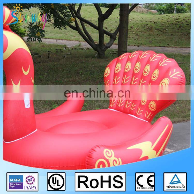 2017 New Water Game Red Inflatable Peacock Beach Flaot