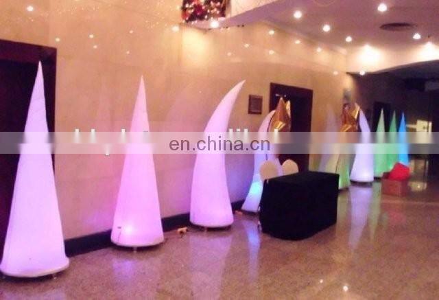 Pink lighted curved cone for wedding/inflatable cone decorative for wedding for sale