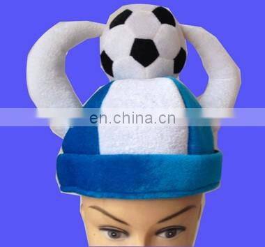 Wholesale world cup football hats with clap hand and min football