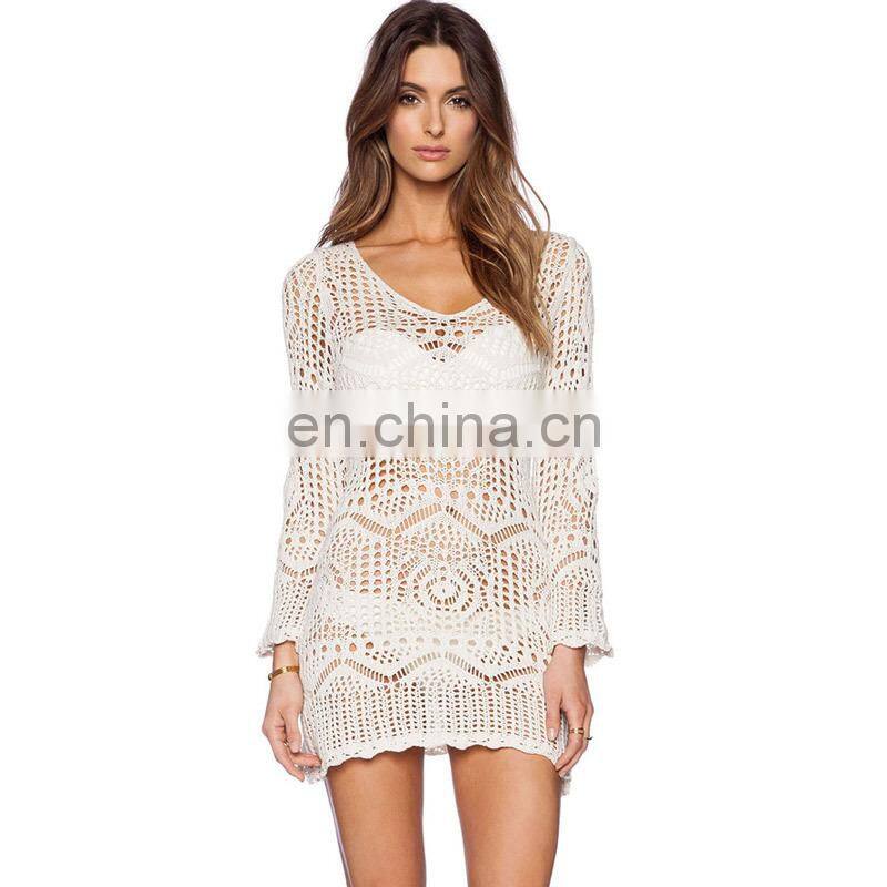 2015 Fashion open back cover up beach wrap dress/ beach dress