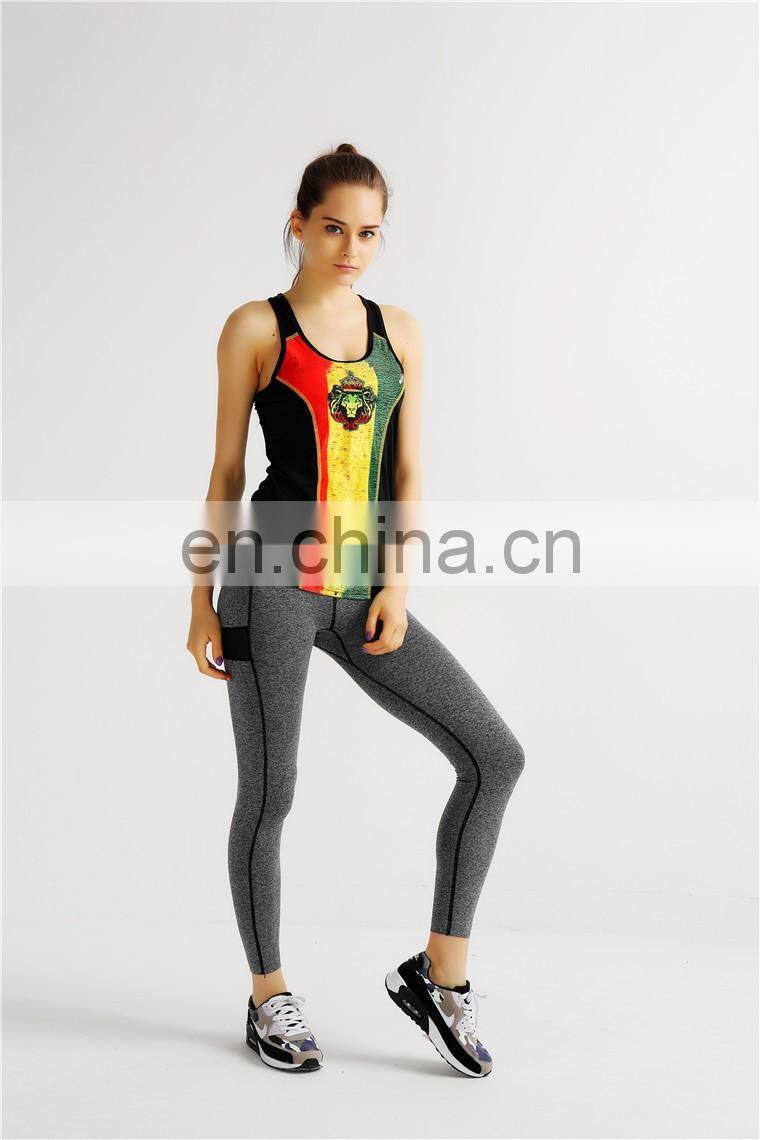 Lion Printing Women Dylan Sports Breathable Sexy Digital Printing Tank Top