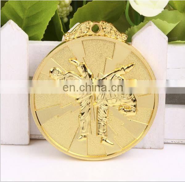 taekwondo competiting game gold metal awords medals high quality custom 3d award metal medal with ribbon