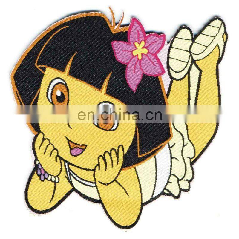 Red/ black high definition laser cut letter woven patches/embroidered patch