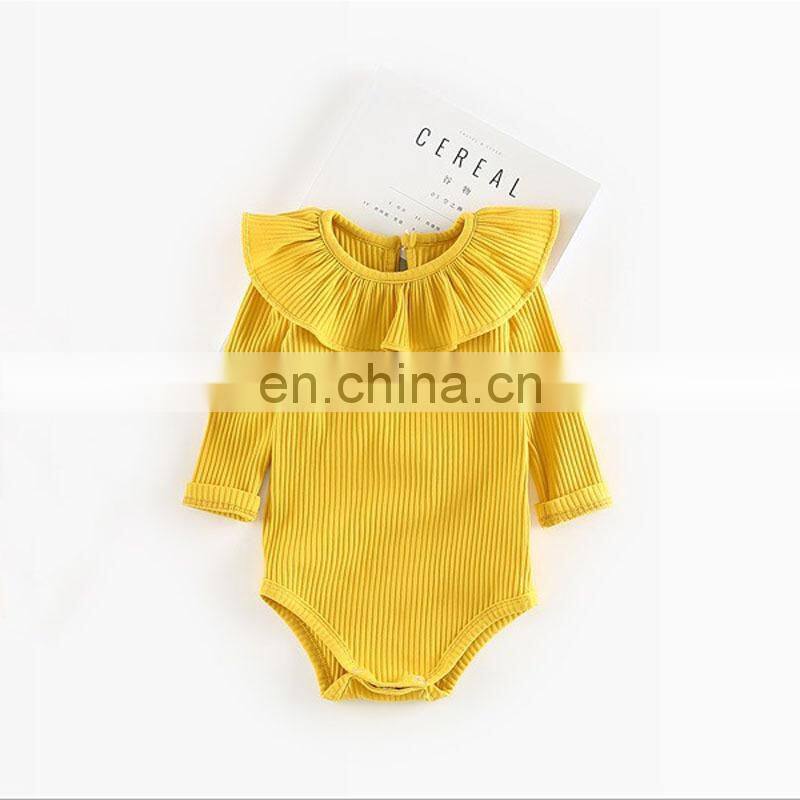 Infants & Toddler Clothes Rib Cotton Ruffle Princess Baby Girls Romper