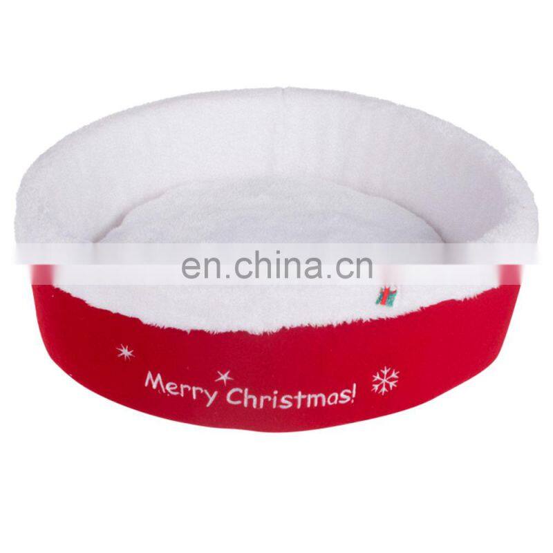 Hot sale lambwool cheap Christmas dog bed