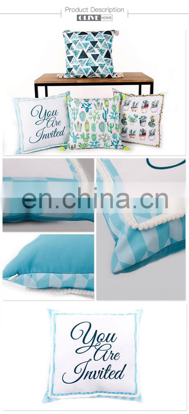 High Quality Modern Home Decor With White Lace Design OEM Eco-Friendly Printed Outdoor Cushion