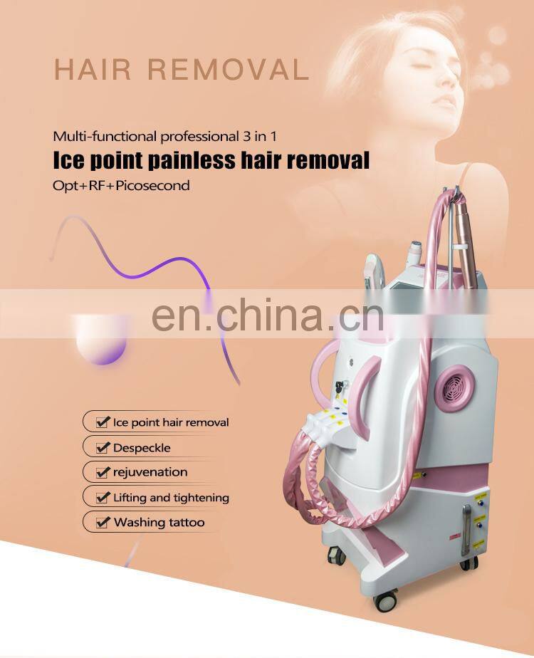 Laser picosecond q switched nd yag opt rf pico laser cleaning 3 in 1 multifunctional beauty machine