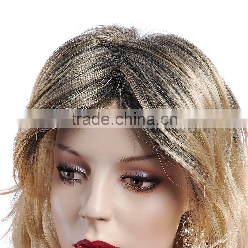 female straight inclined bang blending wig hair
