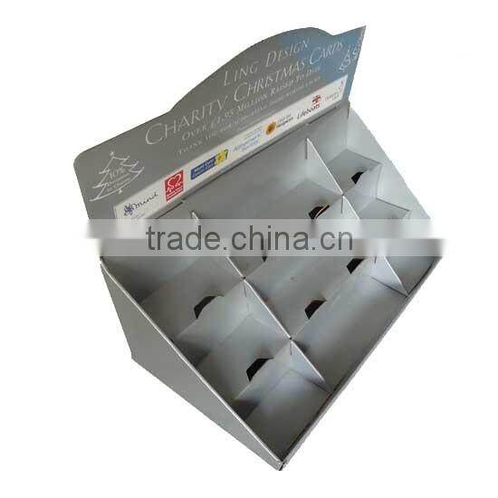 Shop hot sale cardboard stationery counter display/meat display counter/pizza counter display