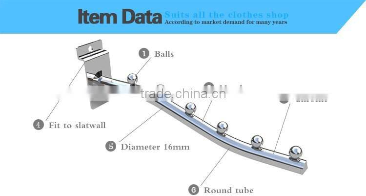 metal slatwall display hooks with steel balls for clothes hanger hook hanging hook