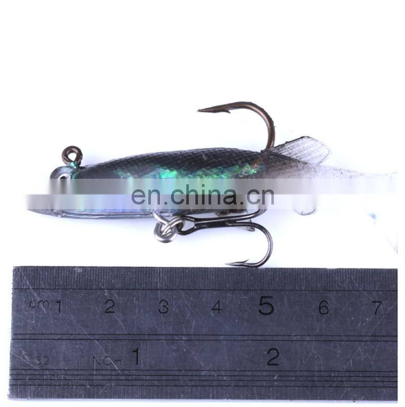 Amazon 5pcs/bag Soft Fish 80mm 11g Artificial Plastic Fishing Lure Plastic Paddle Soft Fish With Hook