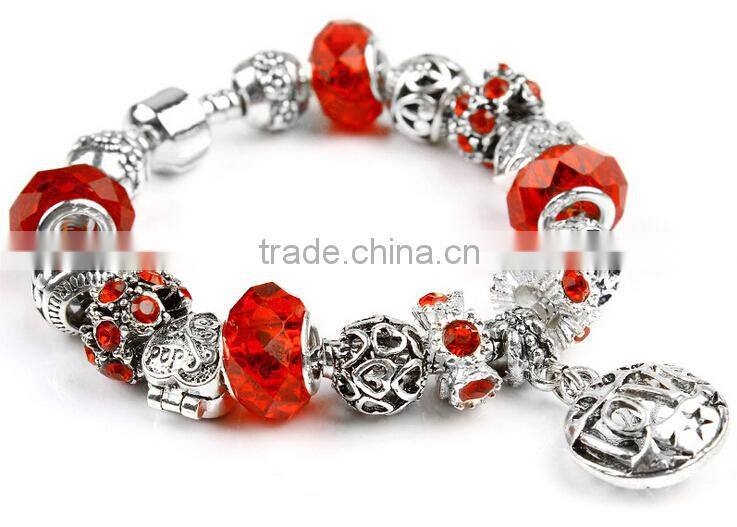 2015 hot wholesale european bead charm bracelet