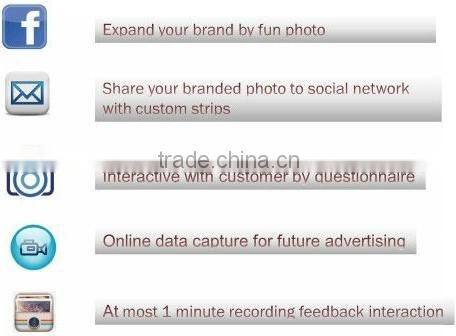 2014 Hottest Portable Touch Screen Photo Booth For Open Air Brand Promotion