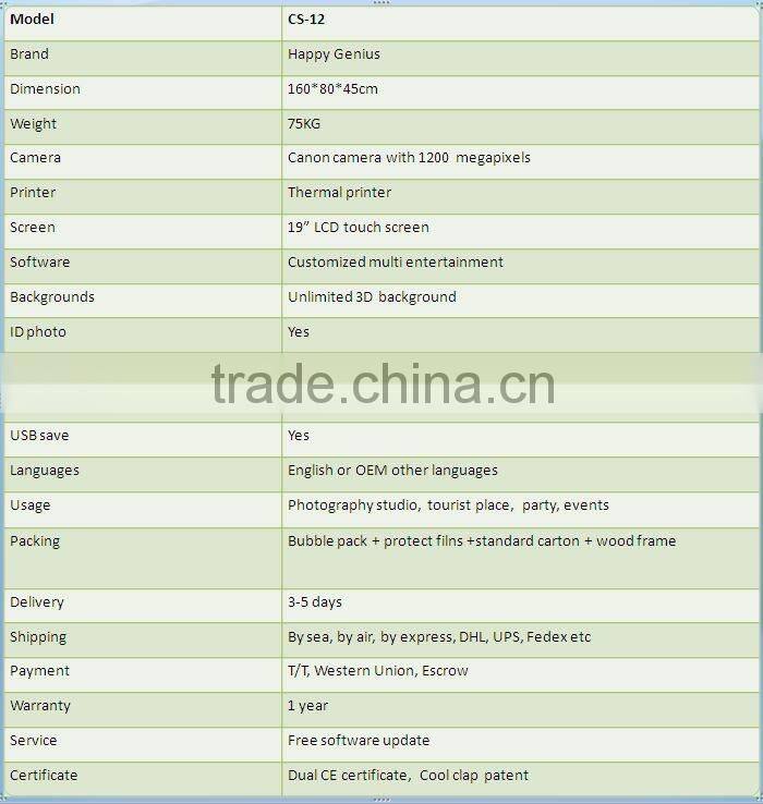 LCD Touch Screen Photo Vending Machine For Amusement, Shopping Mall Public Place