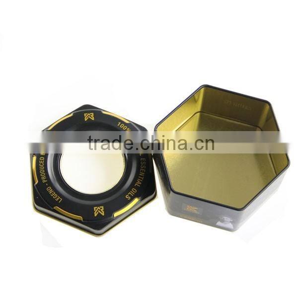 perfume custom tin box with clear window