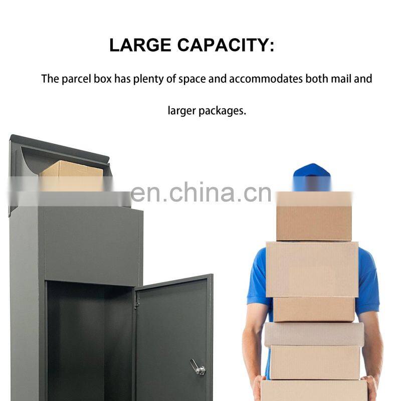 Steel Extra Large Mailbox Outside Home Office to Collect Package Metal Mailbox Large Locking Black Product