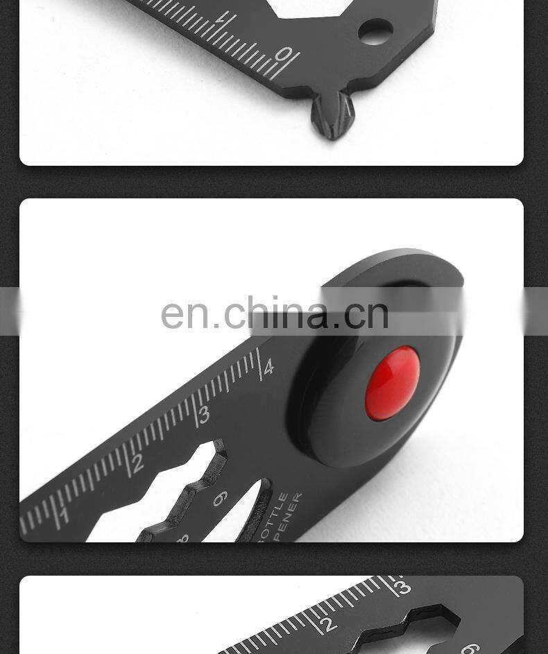 Multi-function Tool Card Camping Combination Tool Belt Light Blackened Stainless Steel Card Outdoor EDC Mini Tool