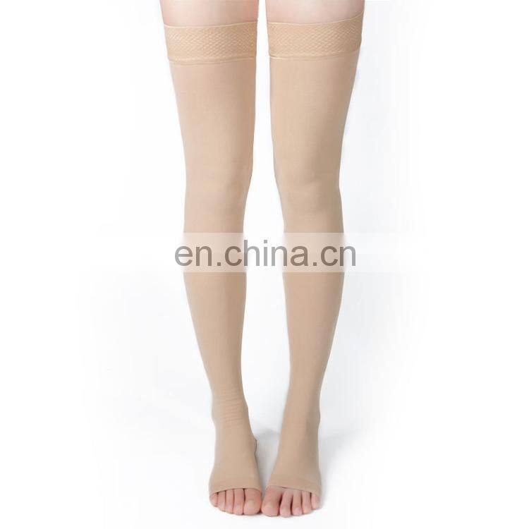 23-32mmhg Open Toe Medical Compression Socks Knee High Graduated Custom Logo Footless Thigh High Compression Stockings