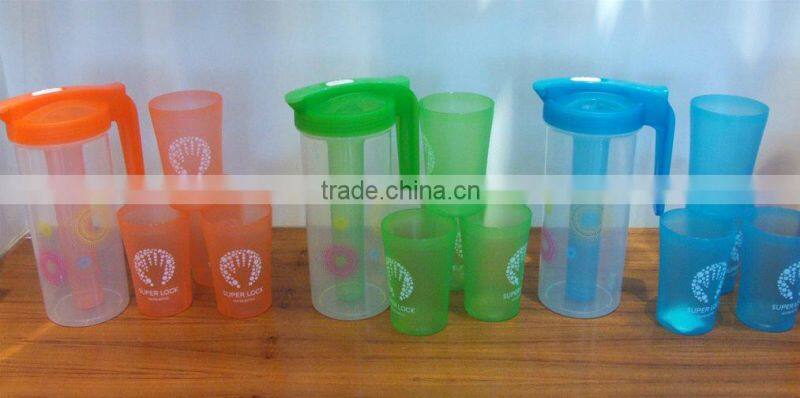 1.8L plastic cold water jug with cup set