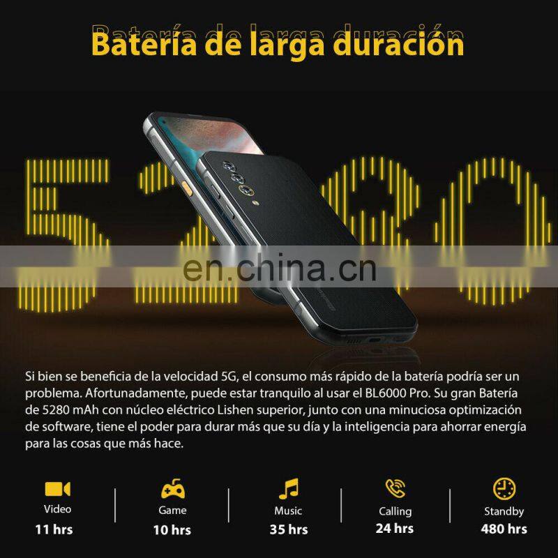 Blackview BL6000 Pro 5G Phone IP68 Waterproof 48MP Triple Camera 8GB RAM 256GB ROM 6.36 Inch FHD+ Global Version 5G Mobile Phone