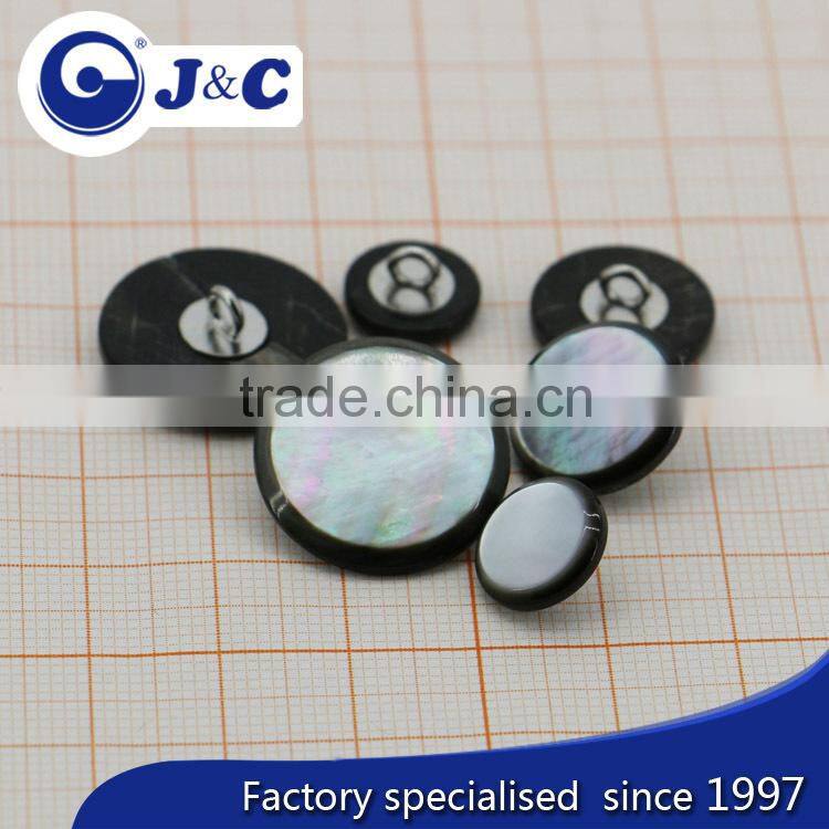 2015 cheap Dying, spraying, electroplate, laser logo ,printing,Resin doming black mother of pearl shell button