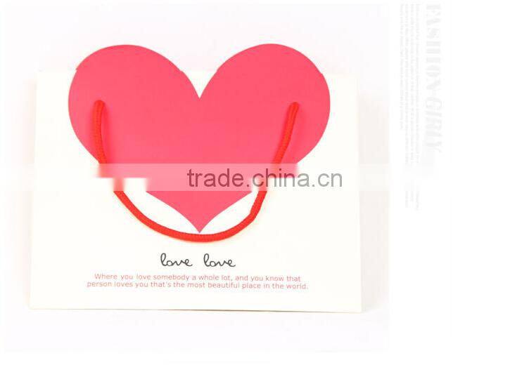Dongguan trade assurance factory supply loving and joyful handbags wholesale and custom-made white cardboard bag gift bags