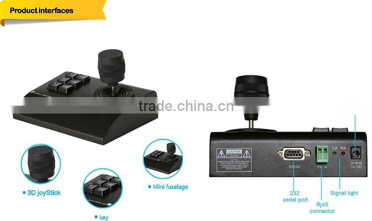 Intelligent 3D Mini Joystick keyboard controller for security PTZ camera with RS485 and RS322 Control