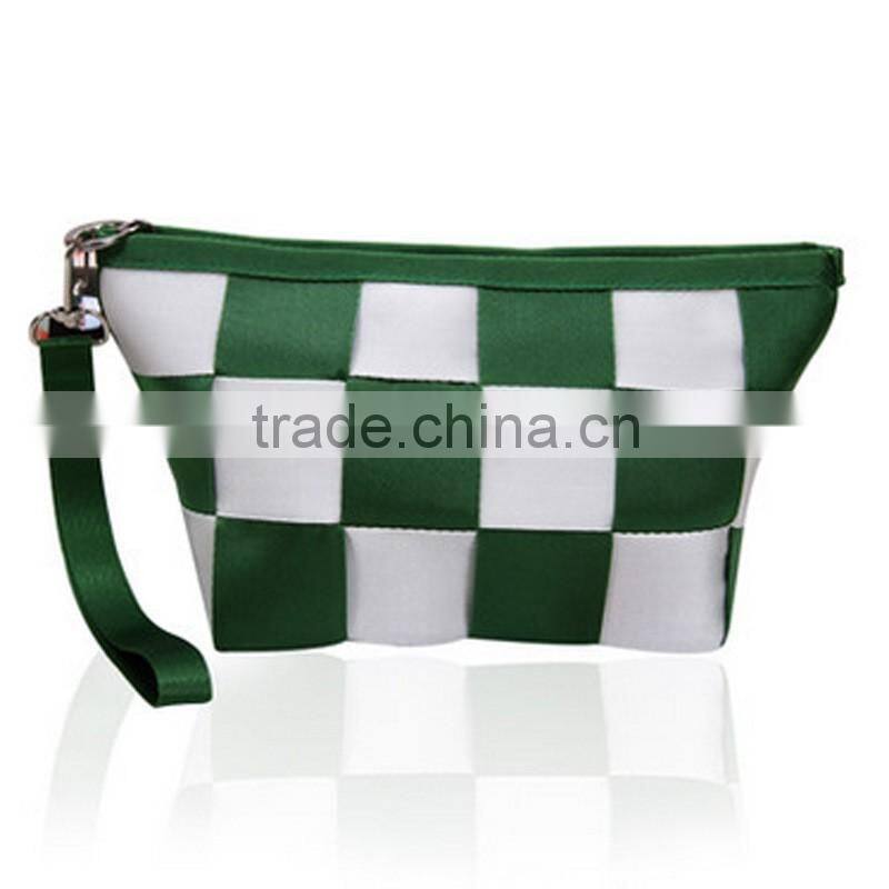 Grid cosmetics bag hand bags travel wash gargle personality makeup cases