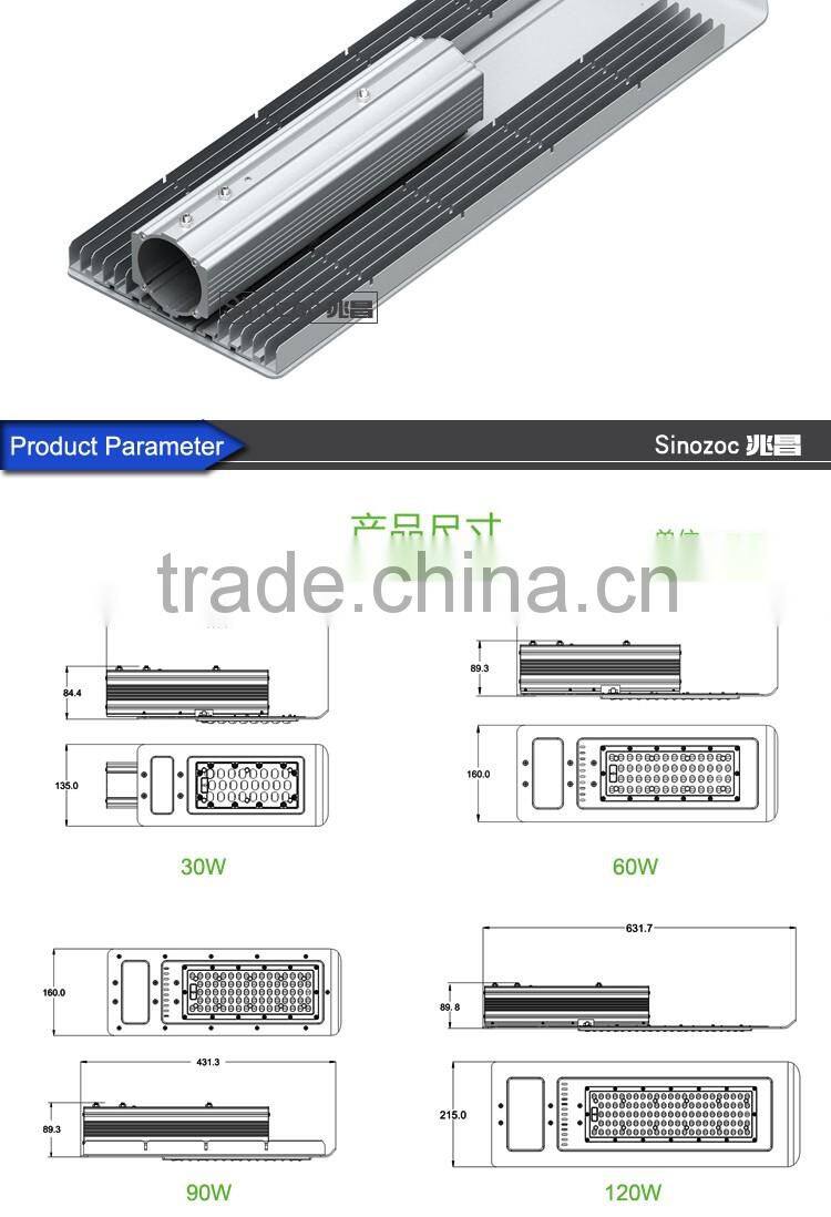 Sinozoc Hot sale waterproof Ip67 outdoor LED street light housing led garden light led road light LED highway lighting