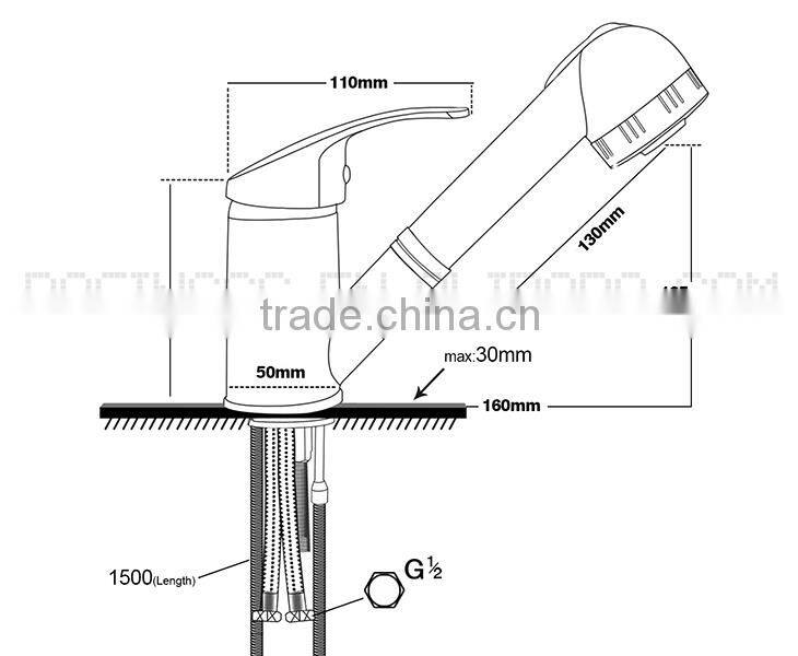 Top Level Black Pull Out Chrome Surface Single Lever Kitchen Mixer